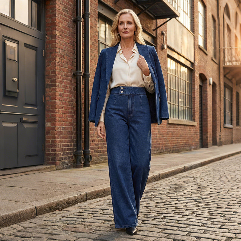 Sara | Jeans da donna a vita alta e gamba larga