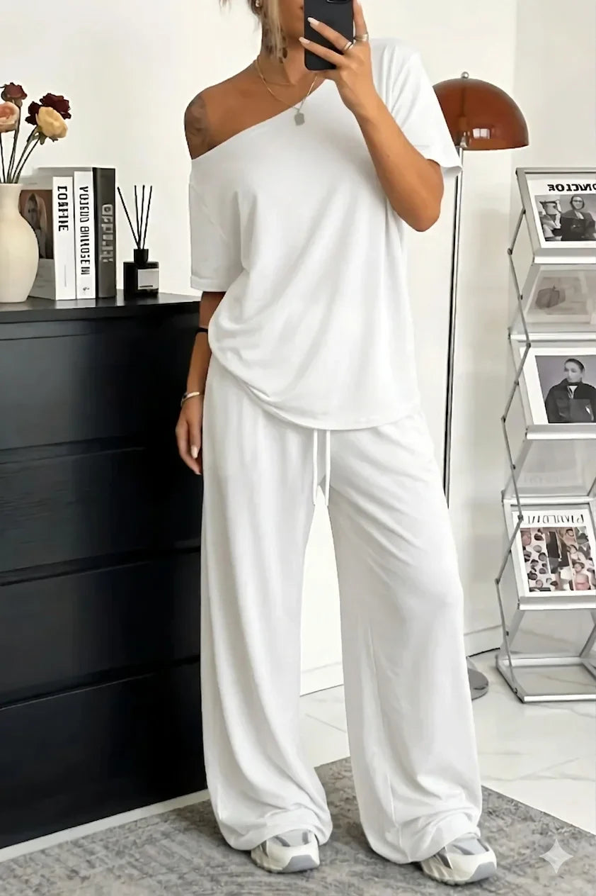 Carola | Completo due pezzi da donna con spalle scoperte