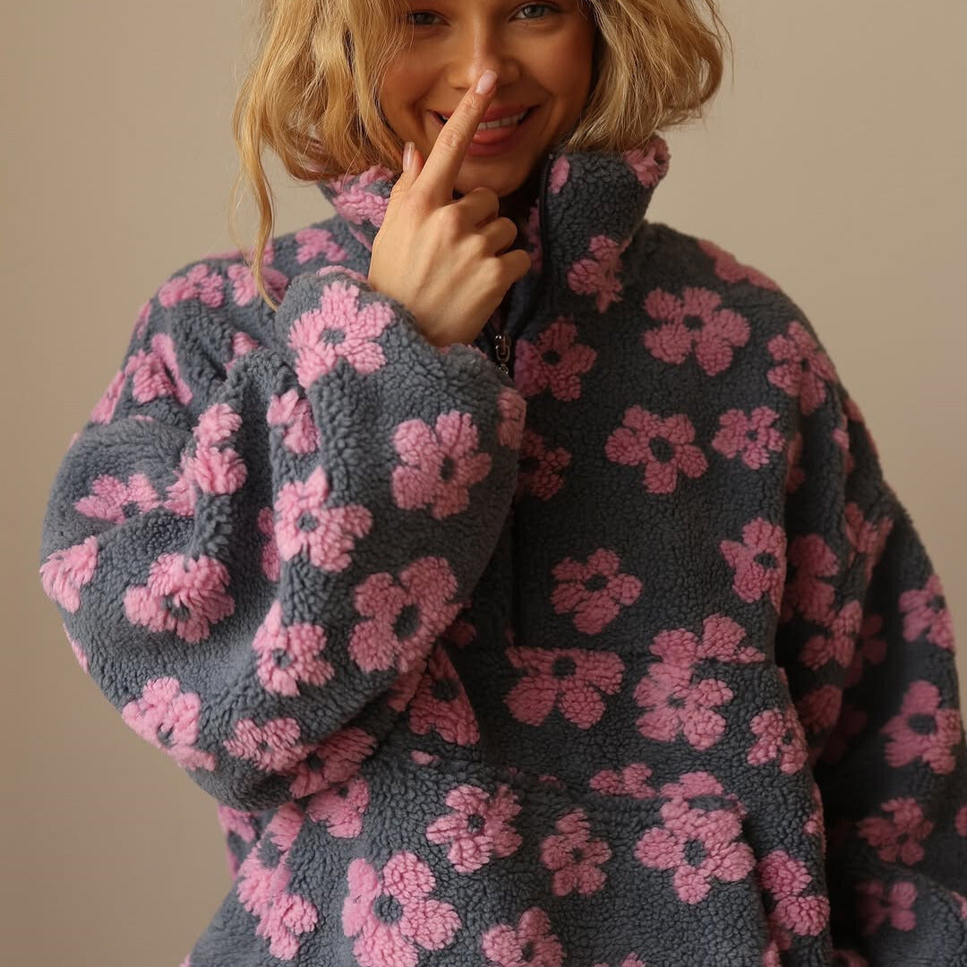 Paula | Maglia in pile con stampa floreale