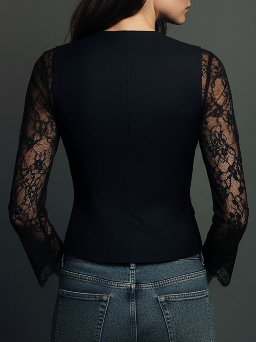 Daniela | Blazer nero con pizzo