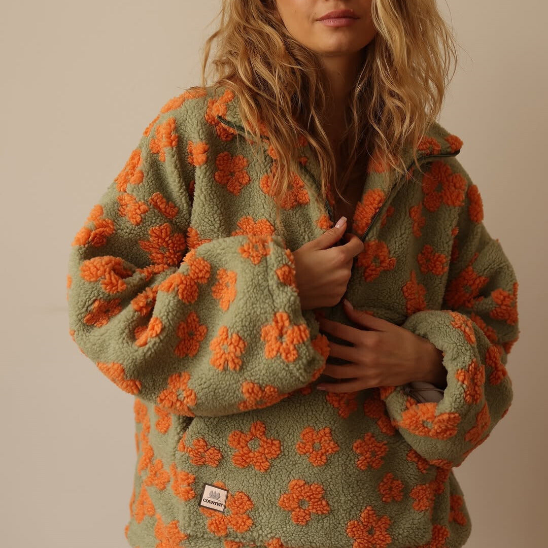 Paula | Maglia in pile con stampa floreale