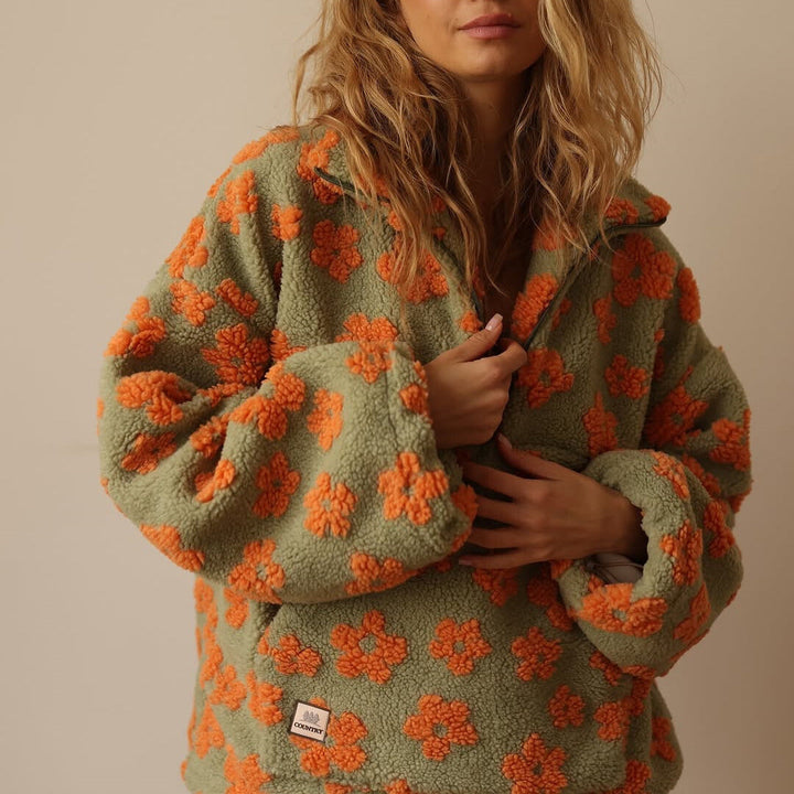 Paula | Maglia in pile con stampa floreale