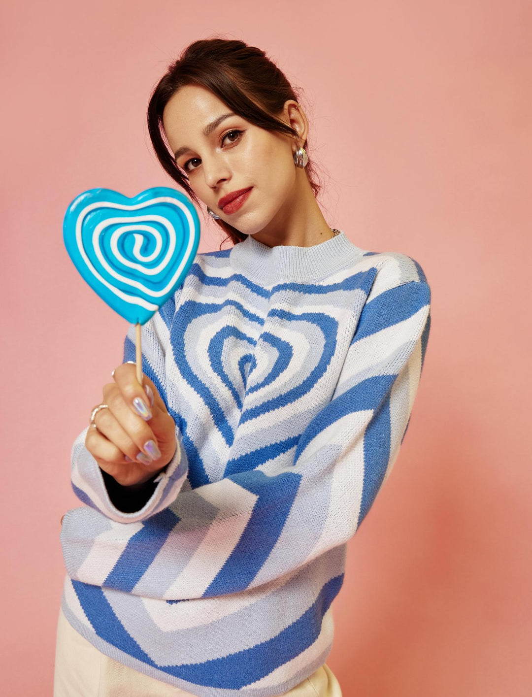Enrica | Maglia con motivo a cuori