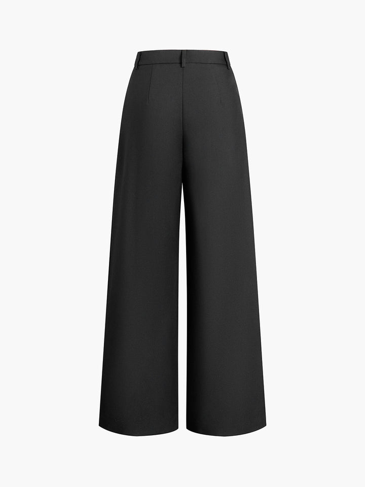 Clara | Pantaloni a gamba larga tinta unita senza cintura