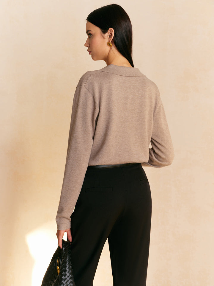 Natalia | Maglia fine con collo a polo