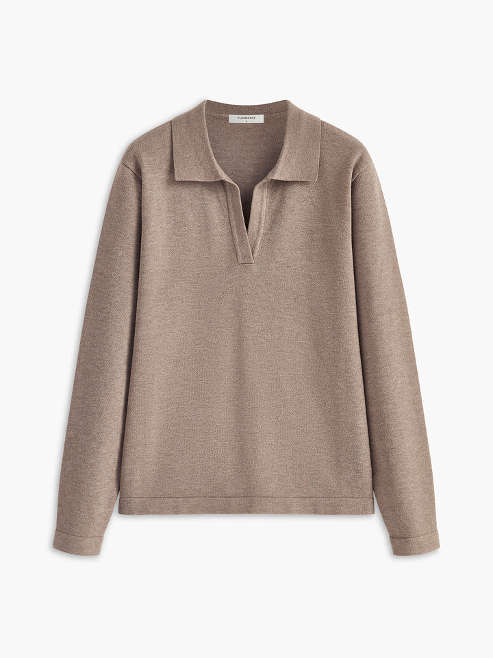 Natalia | Maglia fine con collo a polo