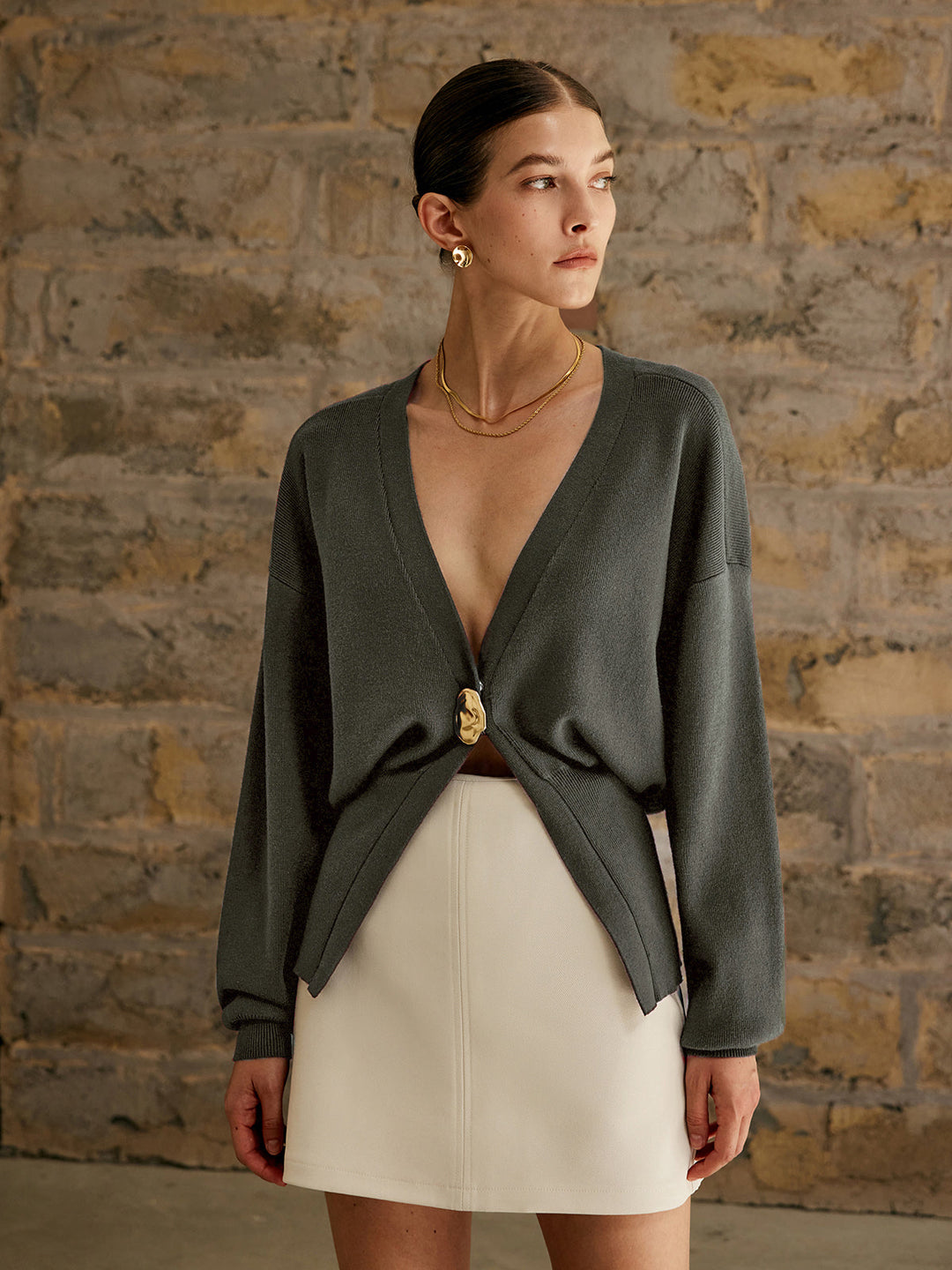 Editta | Cardigan con dettaglio abbottonato