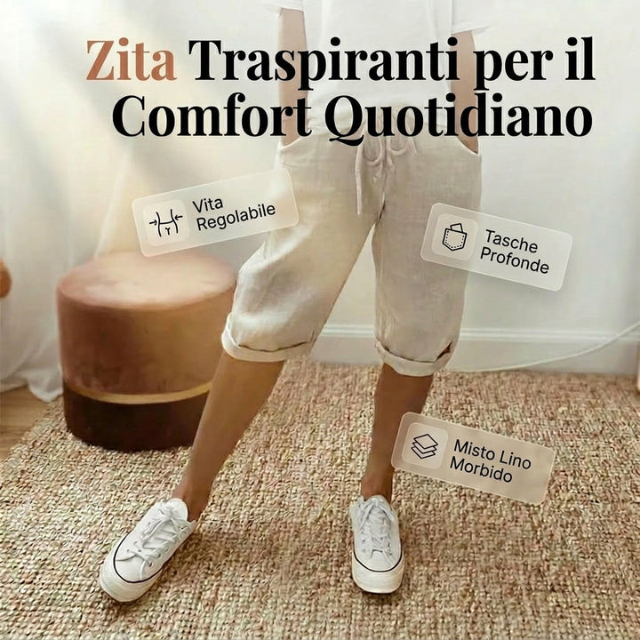 Zita | Pantaloncini da donna in cotone e lino 1+1 Gratis