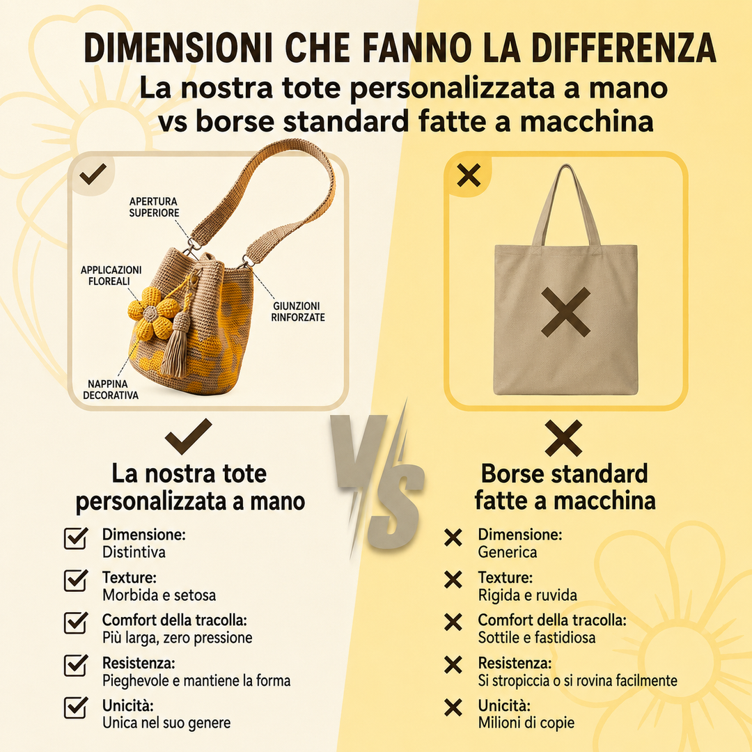Flora | Borsa Tote Floreale all'Uncinetto Fatta a Mano