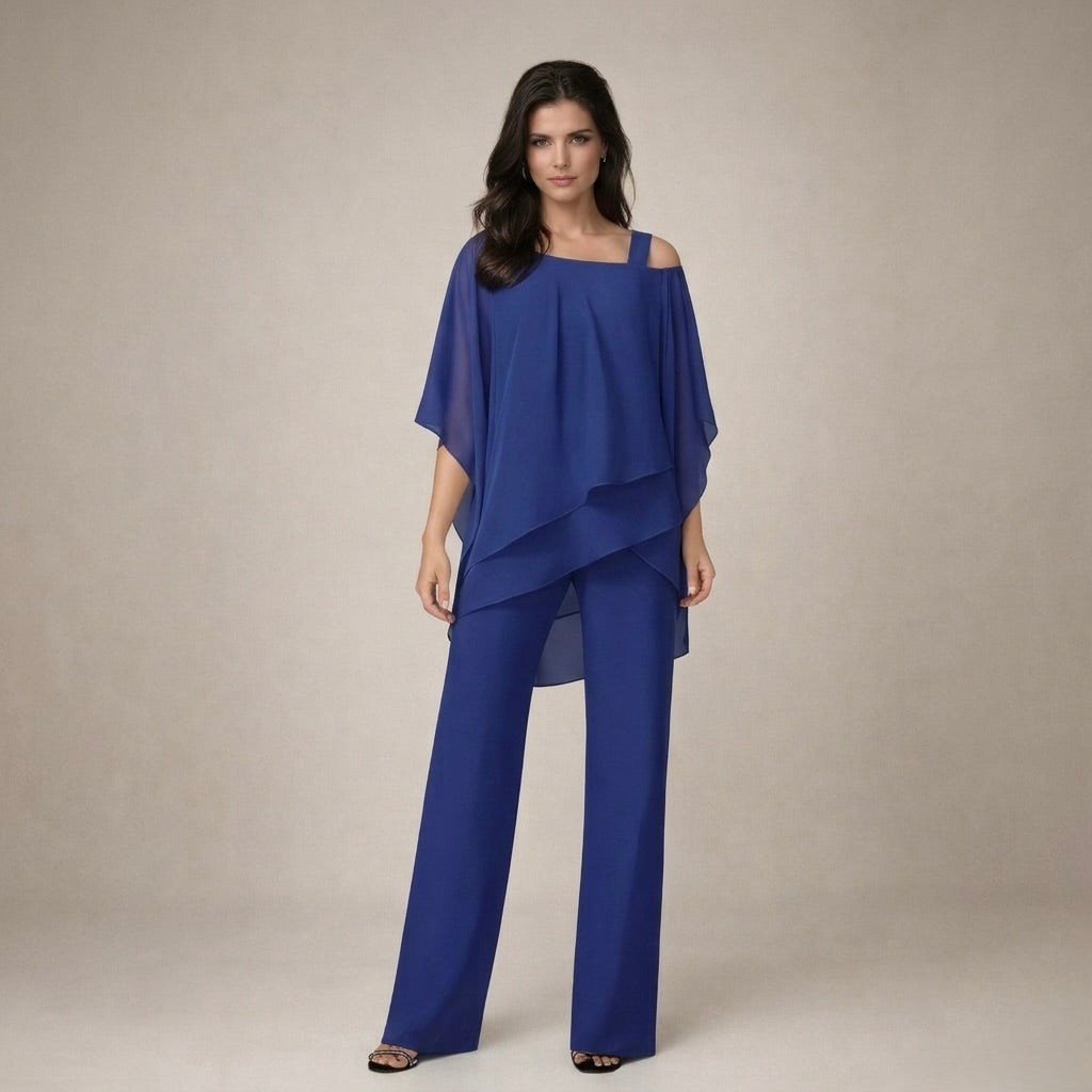 Cecilia | Elegante completo con blusa a balze
