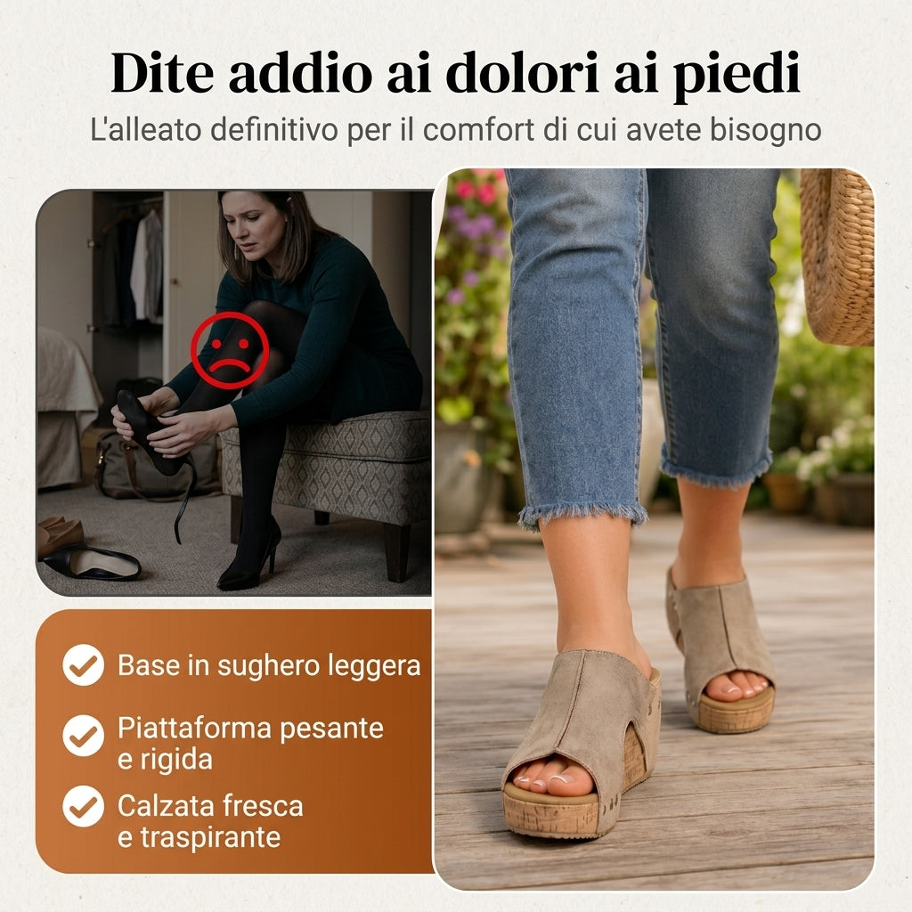 Federica | Sandali con zeppa e supporto ortopedico