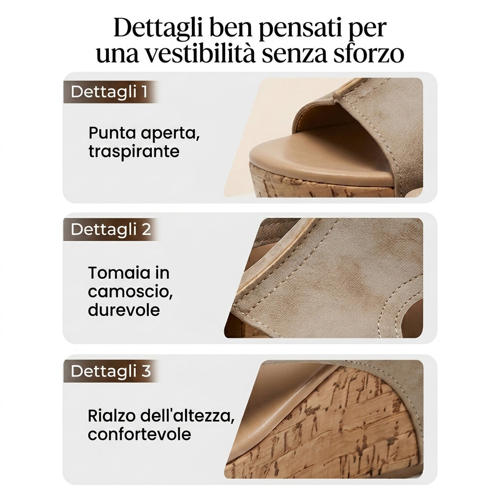 Federica | Sandali con zeppa e supporto ortopedico