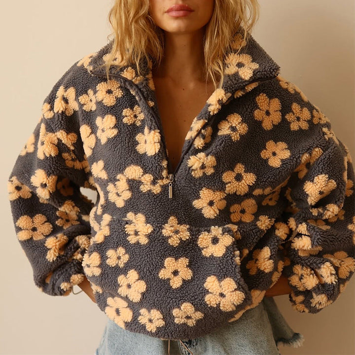 Paula | Maglia in pile con stampa floreale
