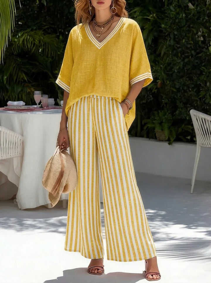 Beatrice | Completo a righe in lino e cotone, elegante e disinvolto