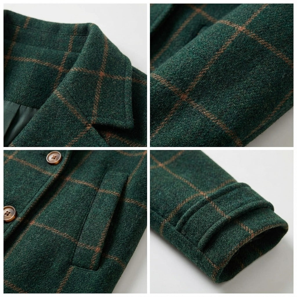 Eufemia | Elegante cappotto di lana a quadri