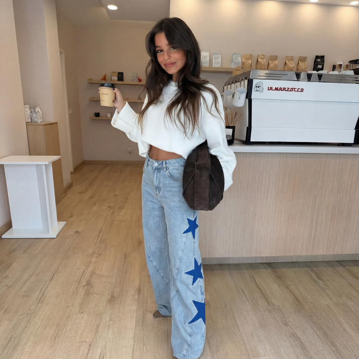 Dalila | Jeans dritti con stelle