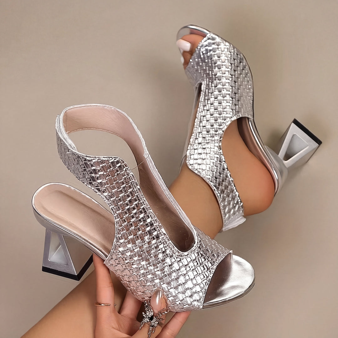 Nicole | Scarpe da donna eleganti con tacco e trama intrecciata