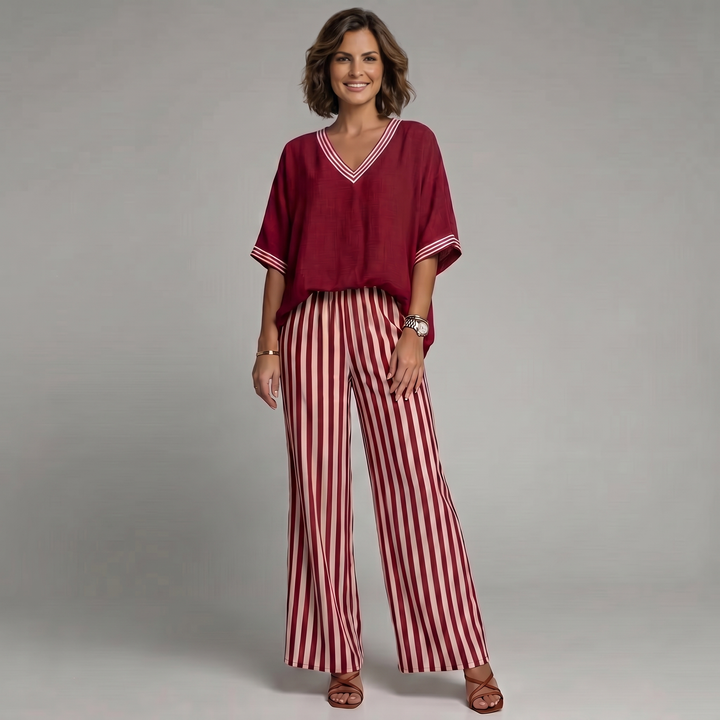 Beatrice | Completo a righe in lino e cotone, elegante e disinvolto