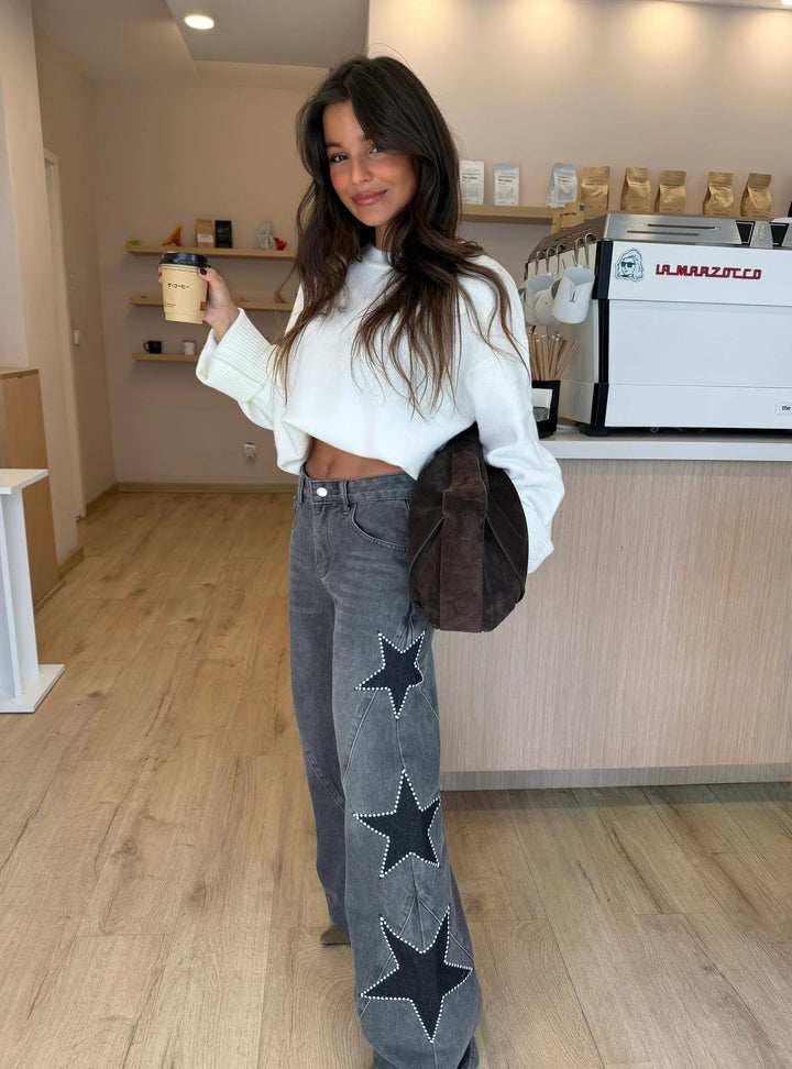 Dalila | Jeans dritti con stelle