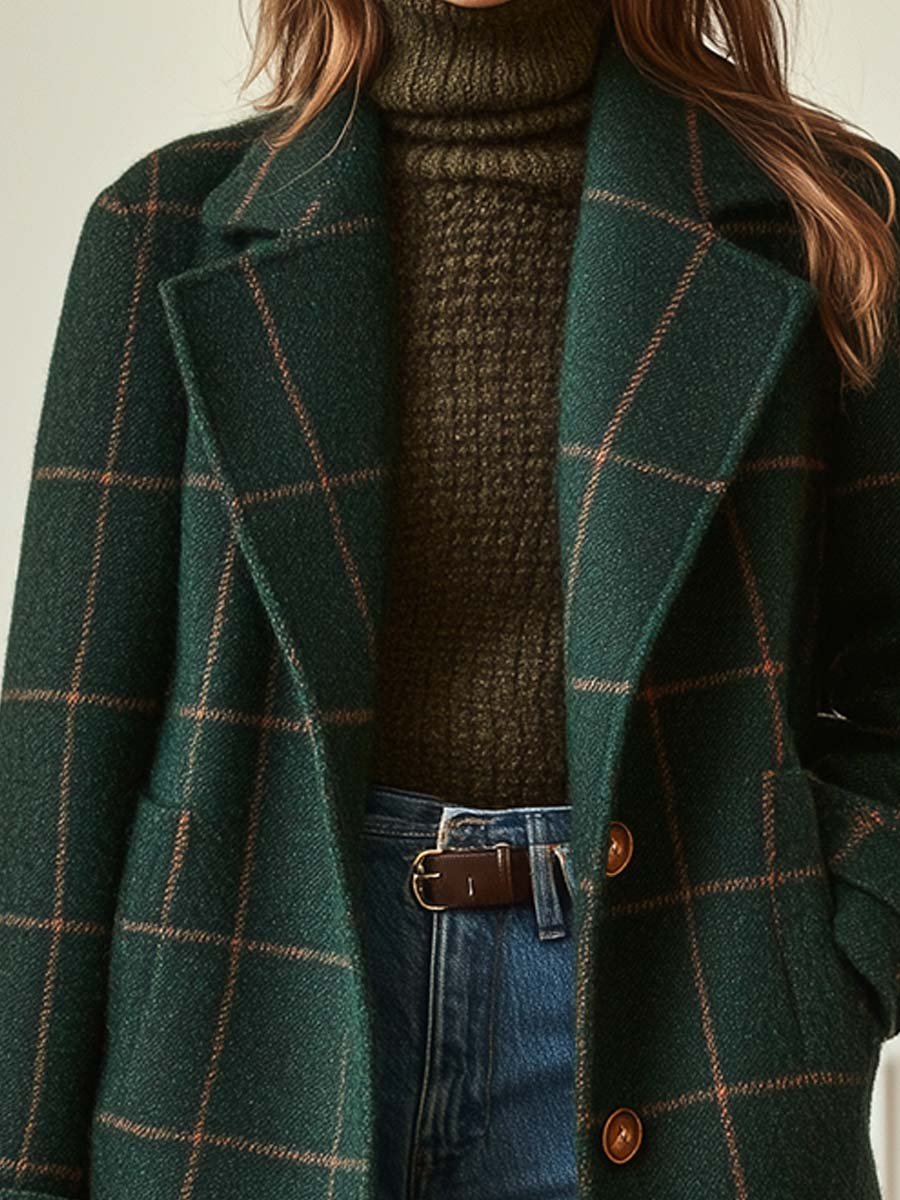 Eufemia | Elegante cappotto di lana a quadri