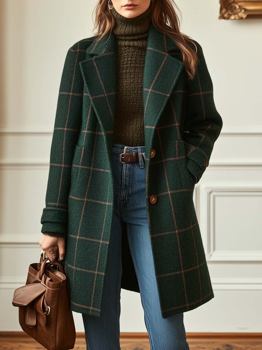 Eufemia | Elegante cappotto di lana a quadri