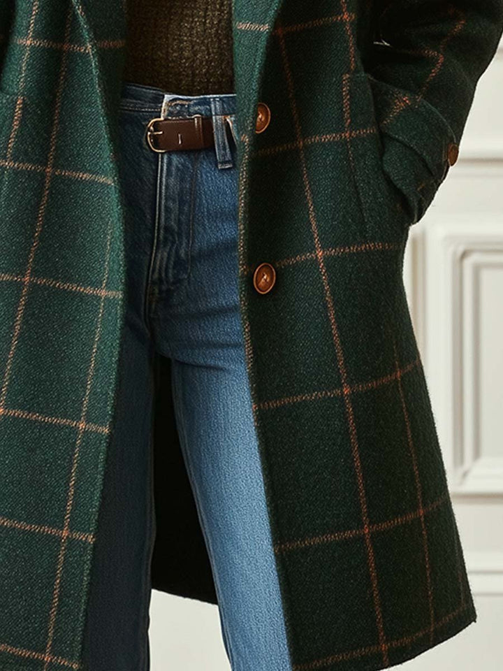 Eufemia | Elegante cappotto di lana a quadri
