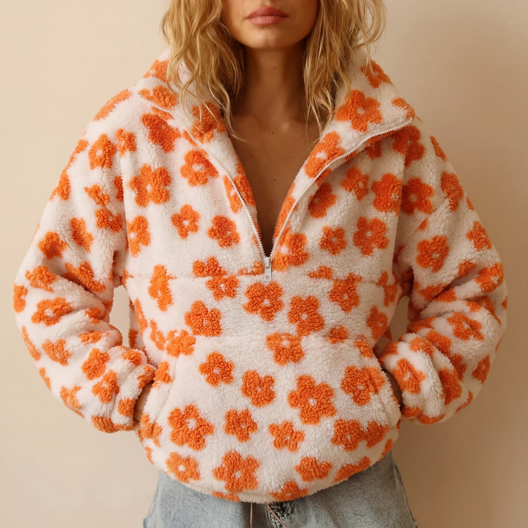 Paula | Maglia in pile con stampa floreale
