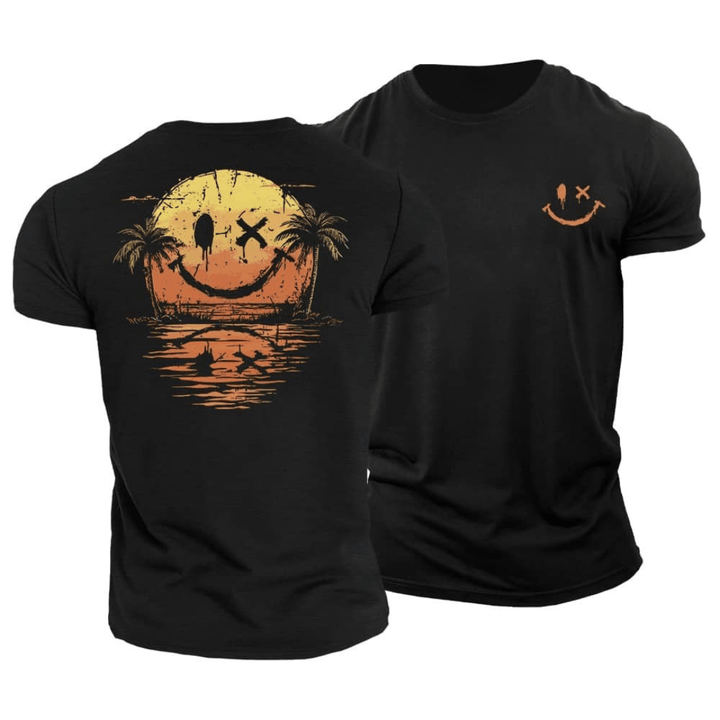 Demetrio | T-shirt estiva con faccina sorridente e stampa marina