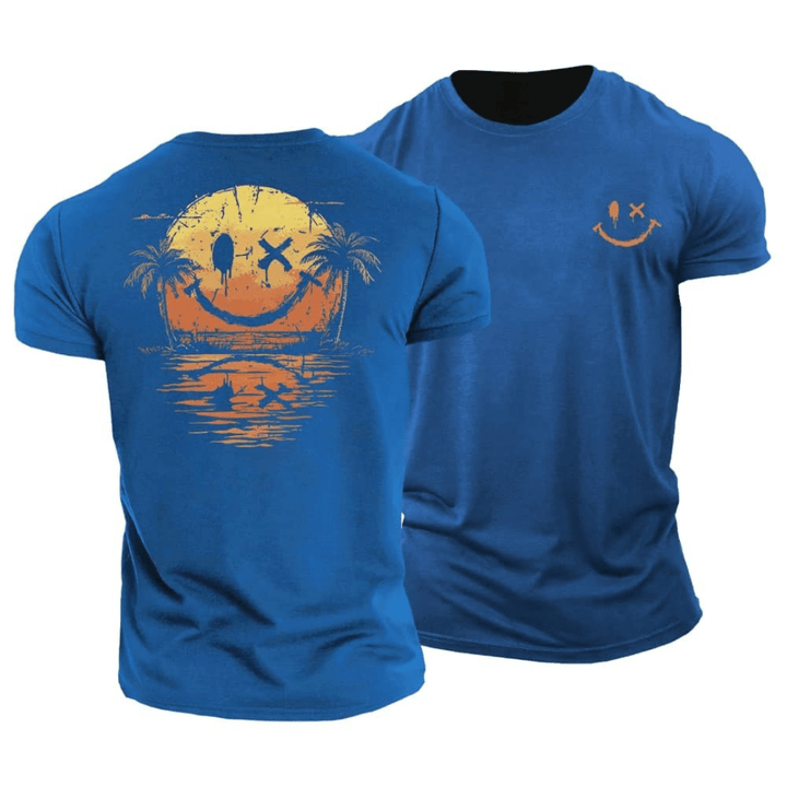 Demetrio | T-shirt estiva con faccina sorridente e stampa marina