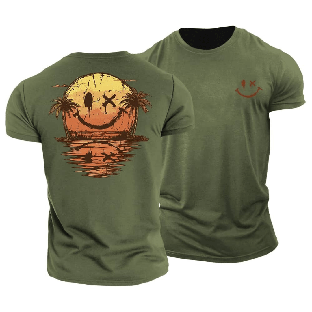 Demetrio | T-shirt estiva con faccina sorridente e stampa marina