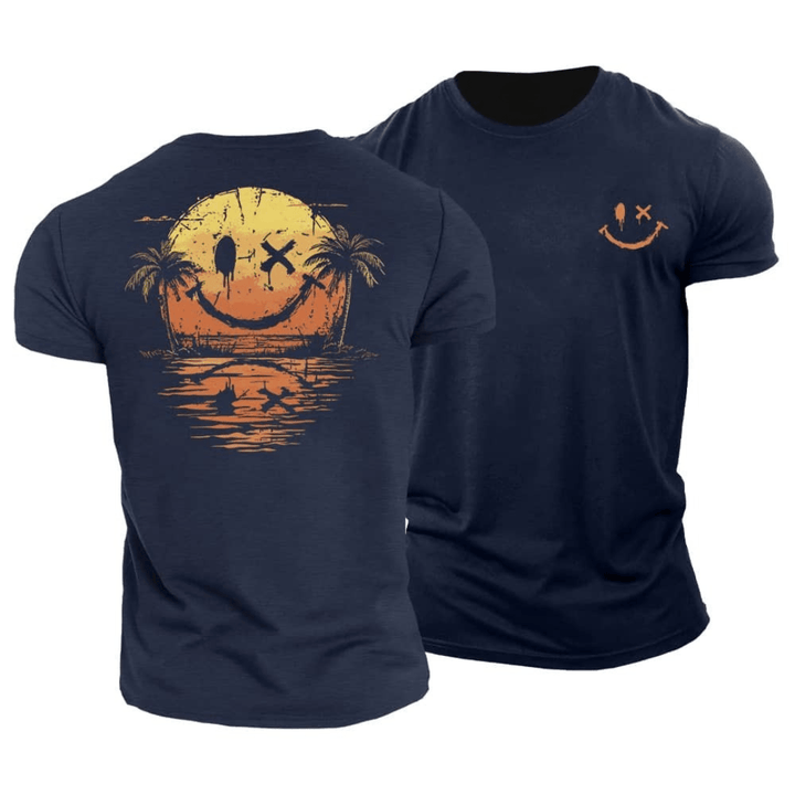 Demetrio | T-shirt estiva con faccina sorridente e stampa marina