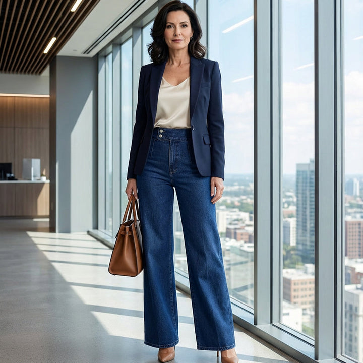 Sara | Jeans da donna a vita alta e gamba larga