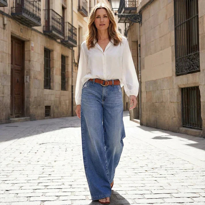 Zoe | Jeans a vita alta e gamba larga