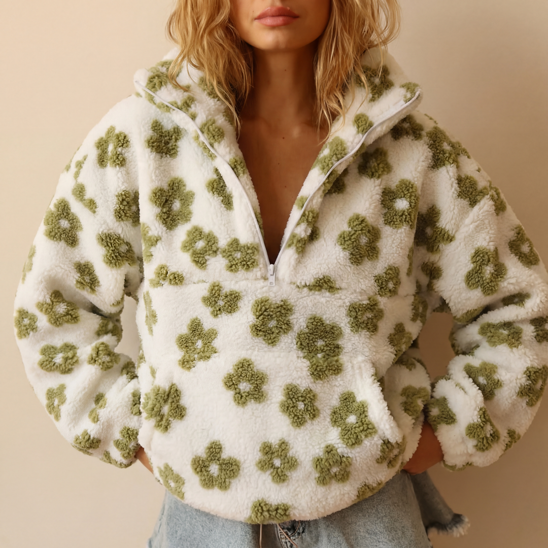 Paula | Maglia in pile con stampa floreale