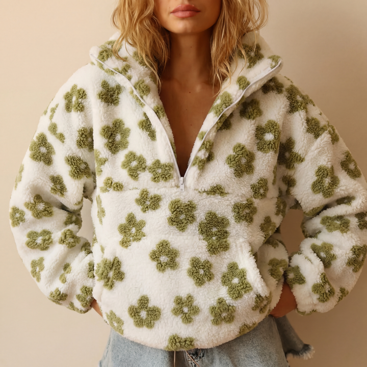 Paula | Maglia in pile con stampa floreale